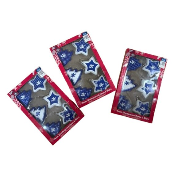 University of Kentucky UK Shatterproof Christmas Ornaments Trees & Stars 3 sets - Picture 1 of 7
